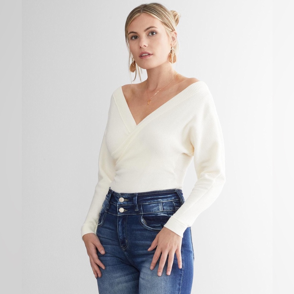 FREE PEOPLE Lovin' This Feeling Thermal Bodysuit extra large cream ivory Euc - Picture 2 of 11